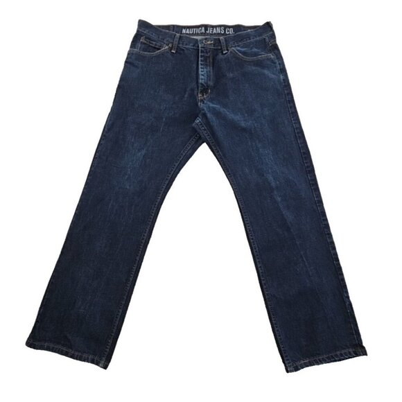 Nautica Jeans Co. Relaxed Fit Jeans Men 's 36x30 Dark Wash 100% Cotton 1P3014M - Picture 1 of 16
